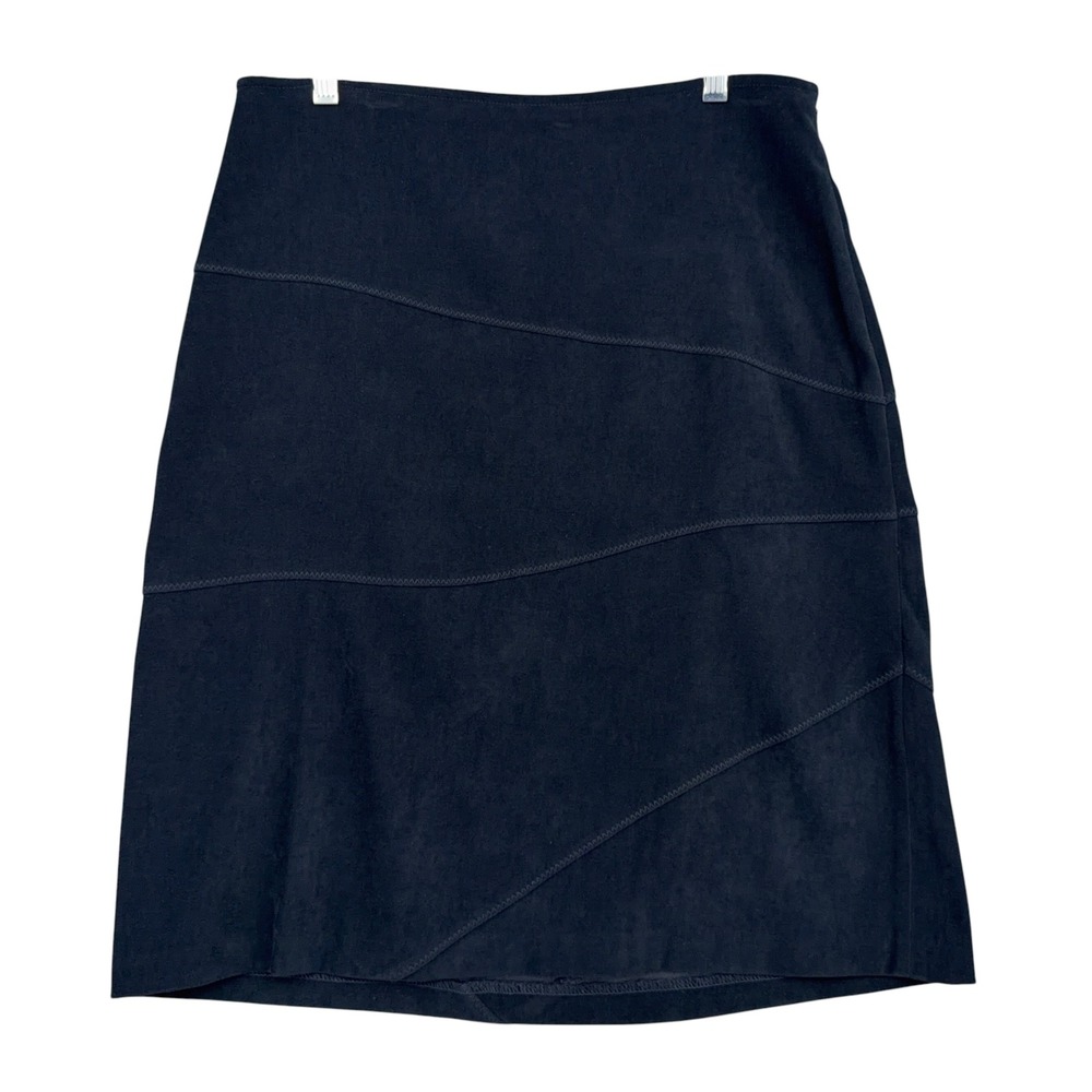 Casual Corner Annex Faux Suede Skirt Women 10 Polyester Spandex Black